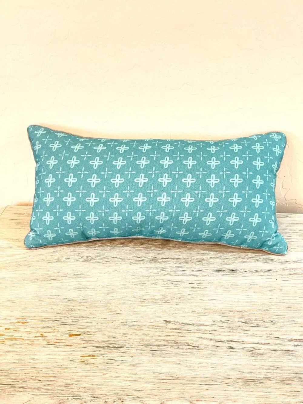 Butterfly Pillow Rectangle Throw Accent Aqua Turquoise Blue White